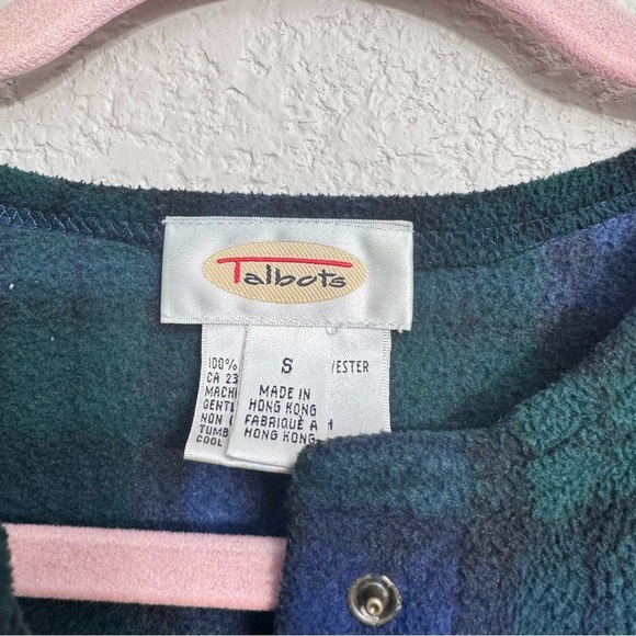 Talbots Plaid Green and Blue Women's Snap Button Jacket - Size S - Picture 6 of 6